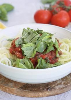Cucumber Noodles w Tomato Sauce
