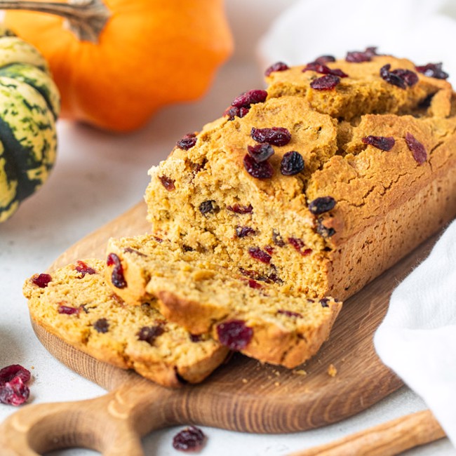 Pumpkin Bread With Cranberries