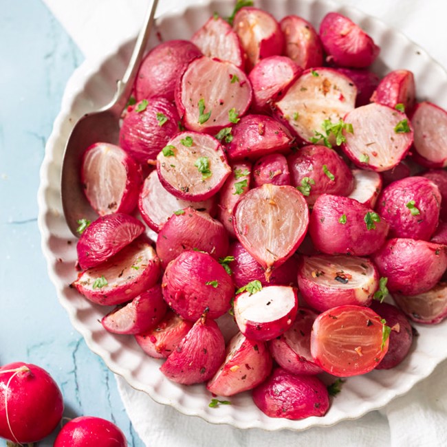Garlic Roasted Radishes