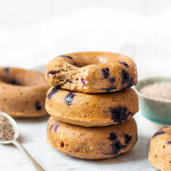 Wild Blueberry Cardamom Donuts
